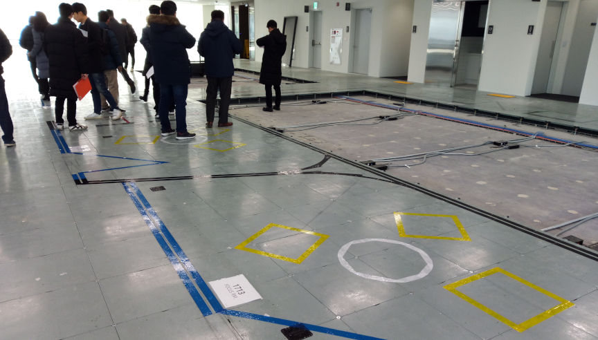 Outline of spaces before beginning construction at Electronic Arts Seoul